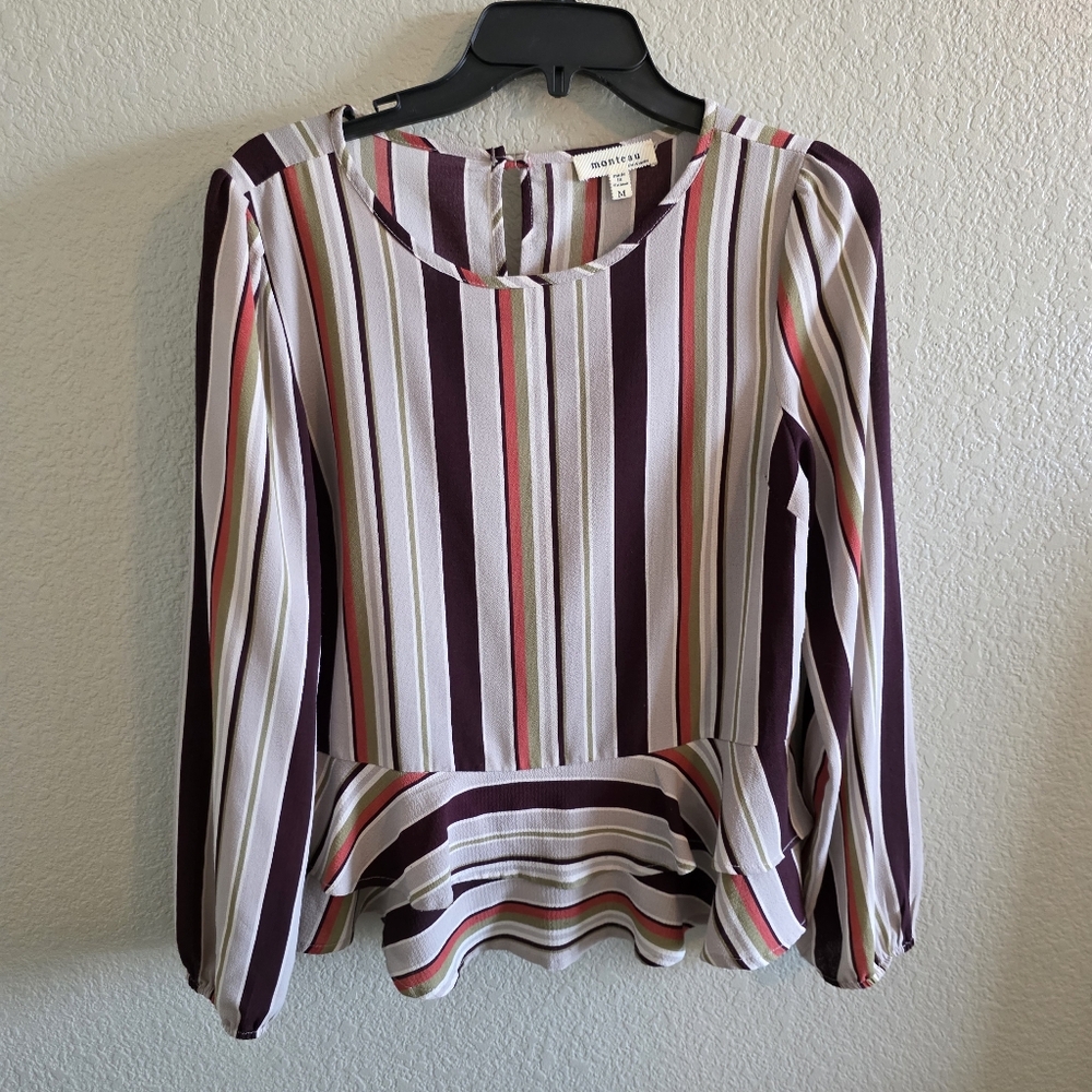 monteau Multicolor Striped Blouse